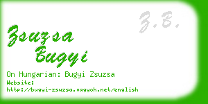 zsuzsa bugyi business card